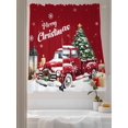 thumbnail image 3 of Christmas Tree Truck Sheer Curtains 72 Inch Long 2 Panels, Winter Candle Snowflakes Red Light Filtering Rod Pocket Semi Sheer Curtains, Sheer Voile Drapes for Living Room Bedroom, 52"x72", 3 of 5