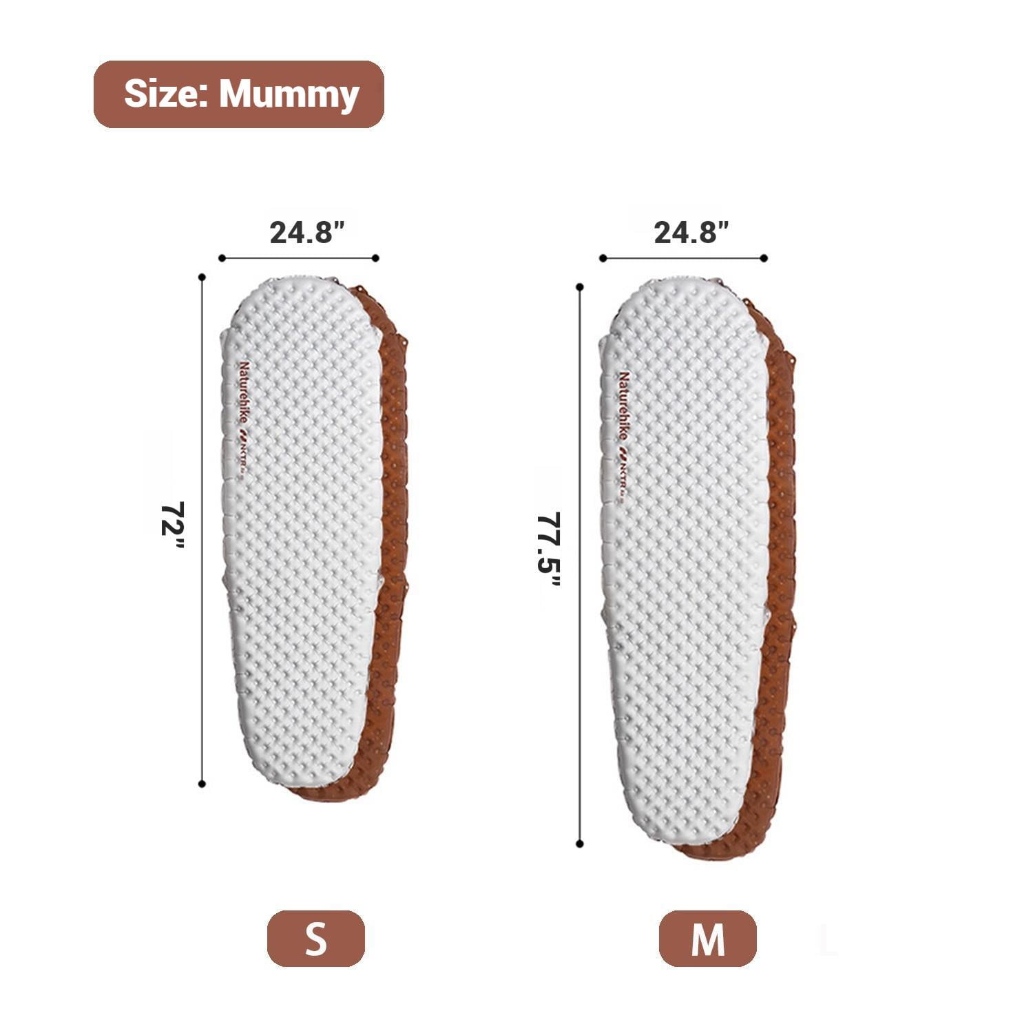 Naturehike, Ultralight Inflatable Sleeping Pad, Outdoor Hiking Insulated Camping Air Mattress, Portable Backpacking Air Sleeping Pad, Double-layer Air Valve, Thickened & Shock Absorption, R value 5.8