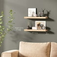 thumbnail image 3 of Ballucci 24" Floating Shelves, 2-Pack Wood Wall Shelf Set with Invisible Brackets, 8" Deep, Oak Finish, 3 of 8