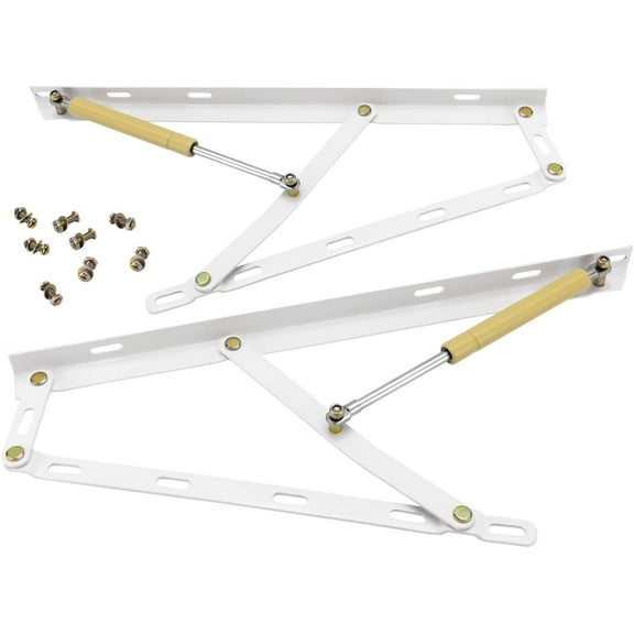 Storage Bed Lift Mechanism - Heavy Duty White Pneumatic Lift System (Pair) - Platform Bed & Sofa Bed Lift Kit - Space Saving Underbed Storage Accessory - Easy to Install