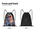 thumbnail image 2 of Hirioo Blue Dinosaur Print Drawstring Backpack Bag Sport Versatile Sports Backpack for Gym, Travel, Swimming, Beach, 2 of 9