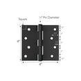 thumbnail image 3 of Design House 3-Pack 4" H x .125" Radius Square Interior/Exterior Door Hinges, Matte Black, 3 of 14
