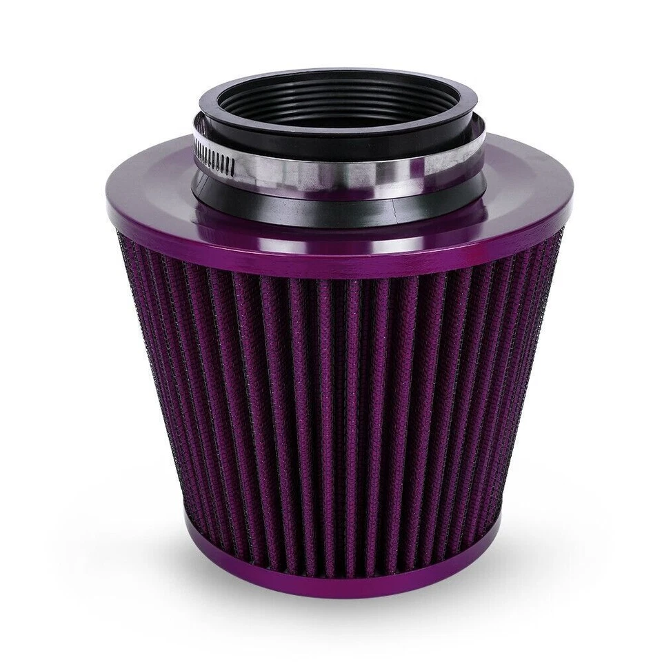 Purple Car Cold Air Intake Filter Induction Kit Pipe Power Flow Hose System 76mm