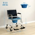 thumbnail image 3 of HOMCOM Rolling Shower Wheelchair, Bedside Commode Toilet Chair for Seniors, 3 of 8