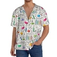 thumbnail image 3 of Honeii 's Chemical Flasks And Test Tubes for men's short-sleeved button-up collared shirt featuring a pocket, perfect for beach vacations, and travel adventures., 3 of 5