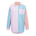 thumbnail image 3 of Tops de mujer con estampado de rayas de un solo pecho, camisa de manga larga, jersey, tops Fridja  hkj5569, 3 of 8