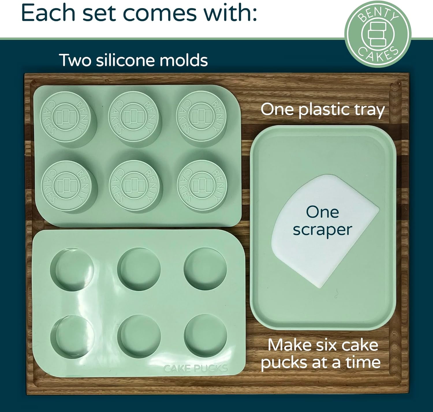 The Original Mini Cake Puck Mold Set – Better than a Cake Pop! Make Chocolate Covered Desserts – BPA Free Silicone – Includes 1 Mold Set, 1 Plastic Tray, and 1 Scraper