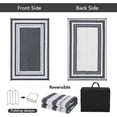 thumbnail image 3 of Reversible Waterproof Outdoor Patio Rug,Lightweight Plastic Straw Mat ,Modern Bordered Design, Large Area Carpet,for Patio, RV, Porch,Gray,10x14FT, 3 of 8
