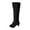Black, variant on Tejiojio Fall Women Wedge Height Increase Shoes High Heel Casual Solid Color Slip-on Winter Warm Belt Buckle Knee-length Knight Boots