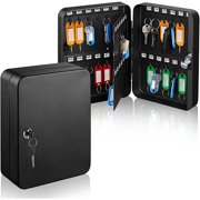 AdirOffice 48-Key Cabinet with Key Lock and Key Tags Black (681-48-BLK-PKG)