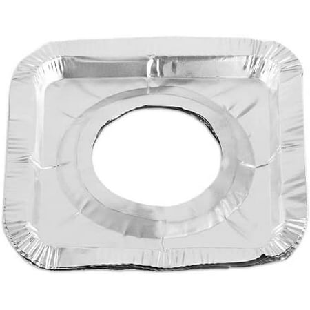 

10Pc Gas Range Burner Liners Bibs Drip Pan - 2 Mil Aluminum Foil - Square