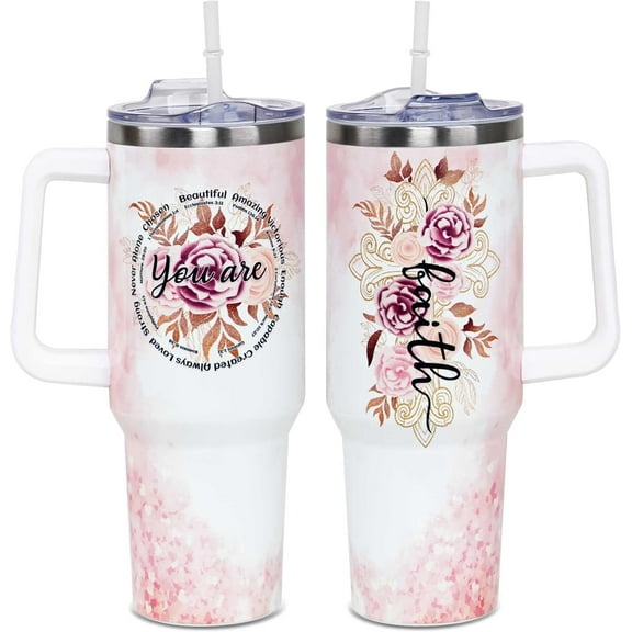 Christian Gifts For Women, 40 OZ Christian Tumbler Cup, Birthday, Christmas, Mothers Day Gifts for Women, Religious, Inspirational, Thank You Coworker, Friends Gifts Idea - You Are Tumbler