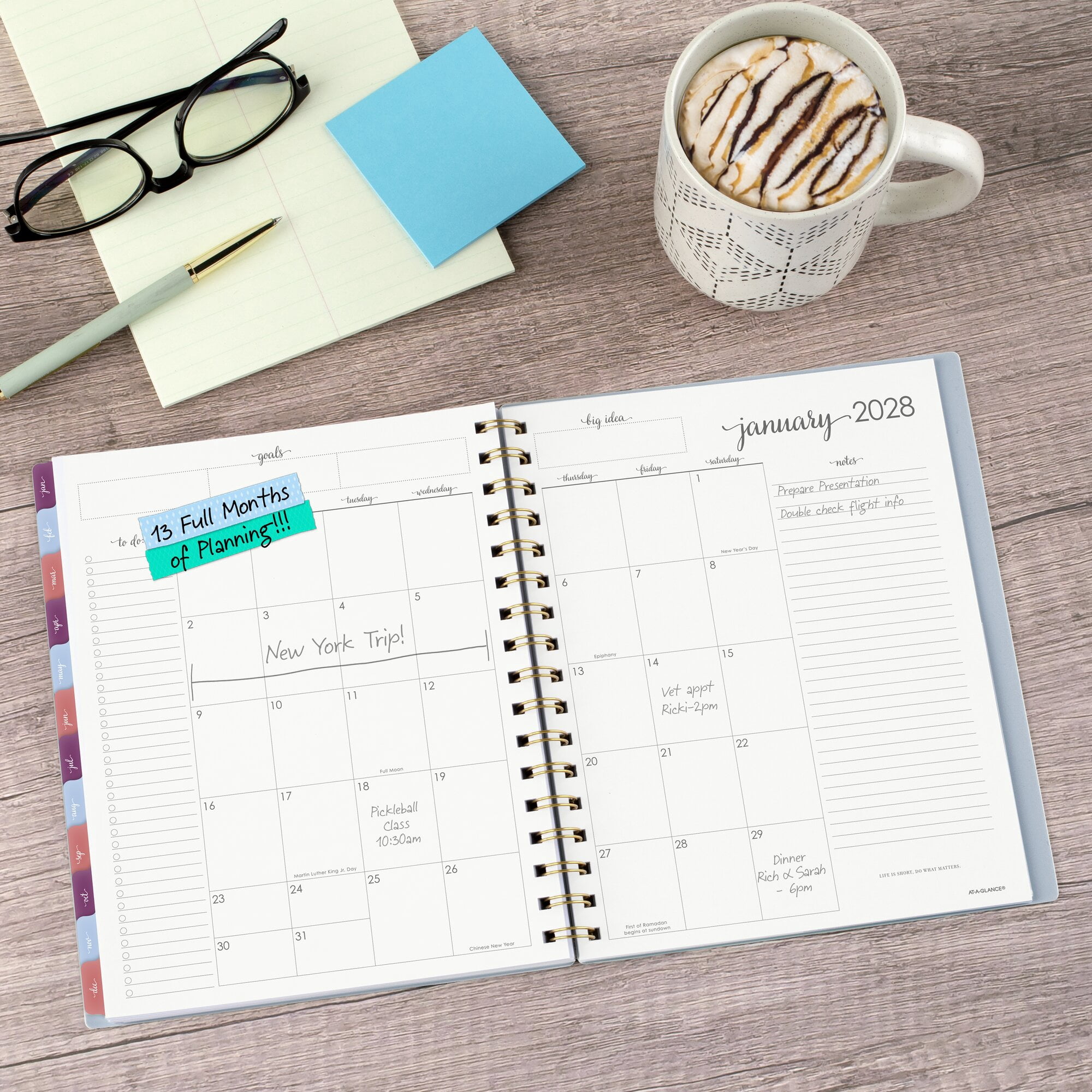 AT-A-GLANCE Harmony 2027 Weekly Monthly Planner Ice Blue Medium 7 x 8 34 -