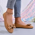 thumbnail image 4 of BRGZLK Women's Flat Shoes Solid Color Versatile Round Toe Bowknot Suede Casual Comfortable Slip On Shoes Lightweight Breathable Walking Flats for Daily Wear Brown 8.5, 4 of 9