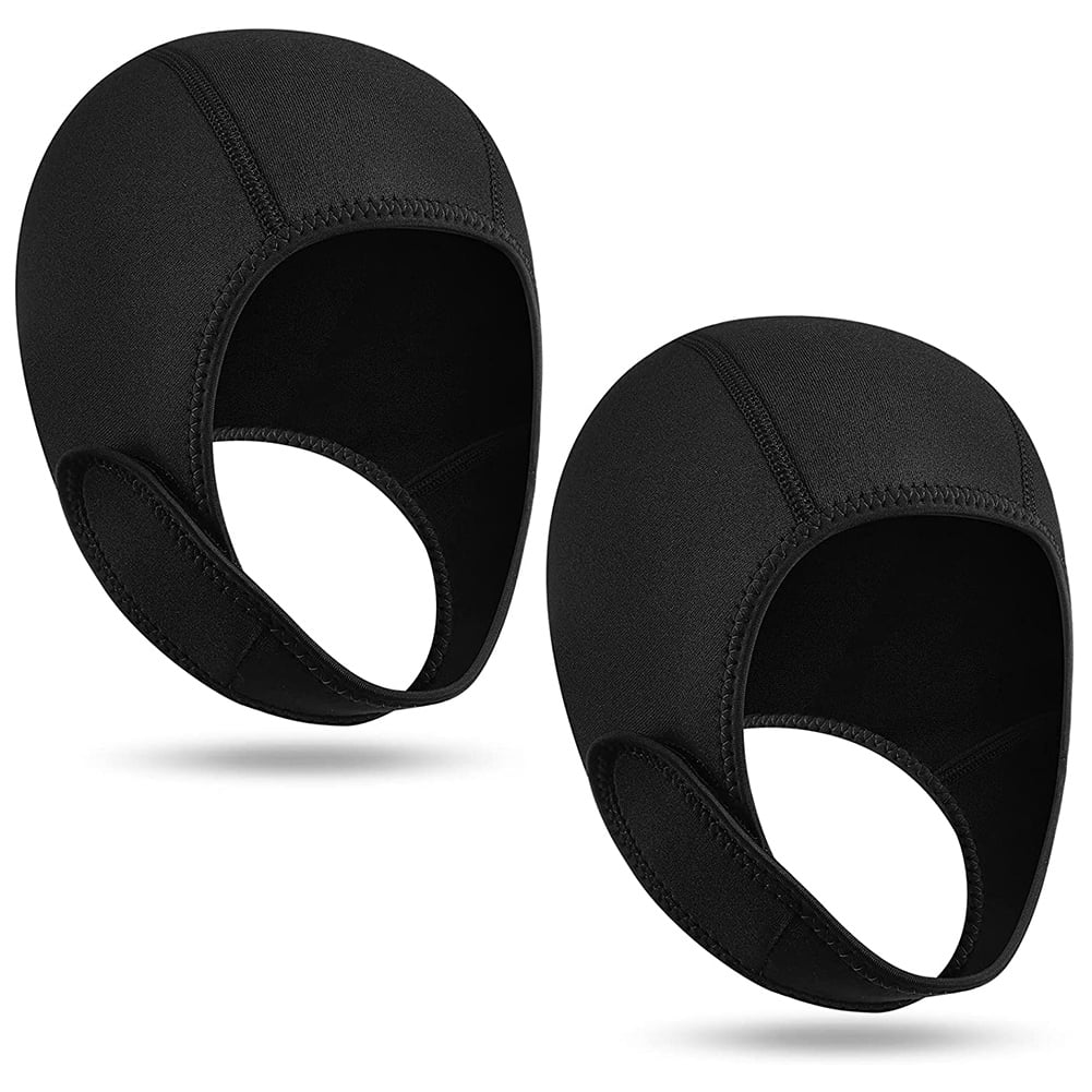 2 Pcs Neoprene Diving Hood Thermal Wetsuit Hood Cap Swim Caps with Chin