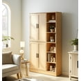 thumbnail image 6 of 63" Tall Kitchen Pantry, Kitchen Pantry Cabinet with 4 Doors and Adjustable Shelves, Storage Cabinet for Dining Room, Laundry Room, Oak, 6 of 7