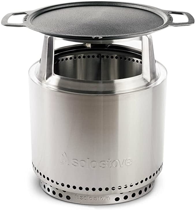 Solo Stove Bonfire Cast Iron Griddle Cooking Bundle 2.0 Smokeless Fire Pit, Stand, Griddletop