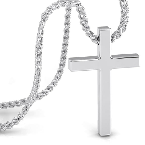 SERASAR Men's Stainless-Steel Necklace "Lord" with Pendant and Magnetic Closure, Silver 50cm, incliding Gift box