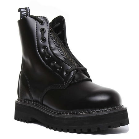 

Grinders Zip & Lace Women s 8 Eyelet Lace With Zip Platform Boots In Black Size 9