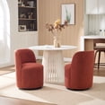 thumbnail image 6 of CQSXDA Upholstered Barrel Chair In Linen, Mid Century Swivel Accent Chair For Kitchen, Dining Room And Living Space, Orange, 6 of 10
