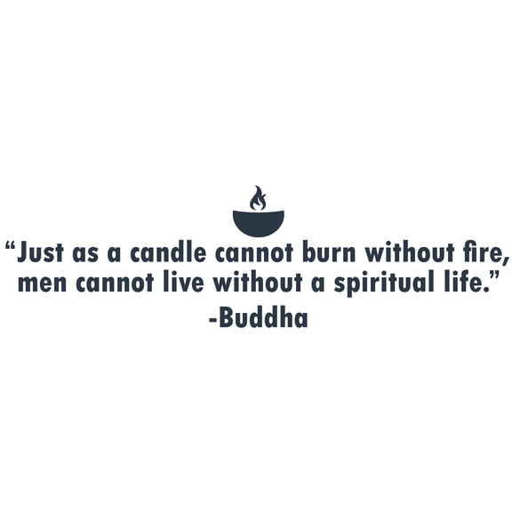 Just As A Candle Cannot Burn Without Fire Men Cannot Live Without A Spiritual Life - 11" x 36" Buddha Inspirational Quotes Decoration Lettering Art Design Vinyl Adhesive Home Wall Decal Sticker