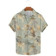 thumbnail image 2 of AHTJRT Stylish Men's Camouflage Print Button Down Short Sleeve Shirt Green M, 2 of 5