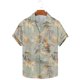thumbnail image 5 of Camisas de Manga Corta de los Hombres Casual Hoja Impresión Solapa Superior, Mezcla de Poliéster/Spandex de la Moda para la Fiesta Y la Playa, 5 of 5