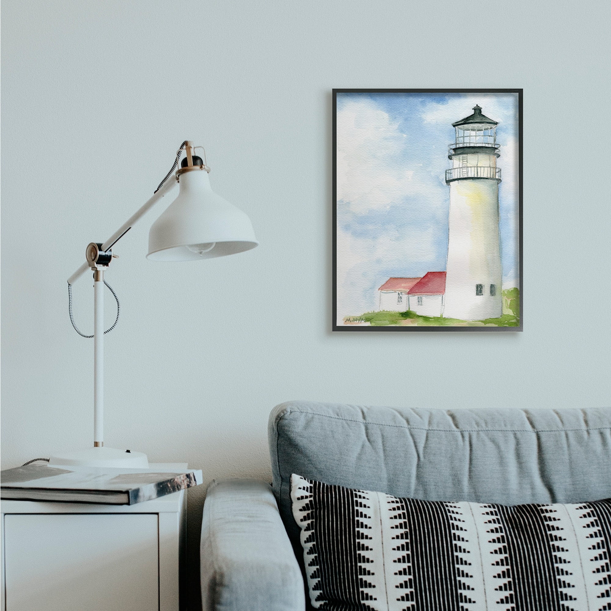 Stupell Industries Highland Lighthouse Nautical Coast Architecture Black Framed, 24 x 30, Design by Melissa Hyatt LLC