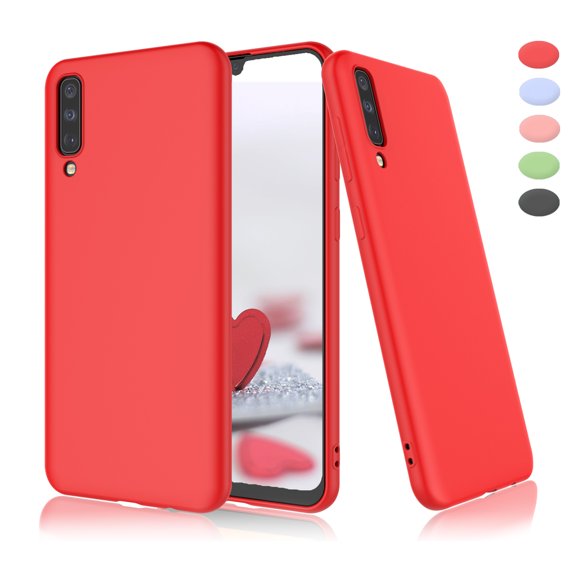 Samsung Galaxy A50 Case 2019, Takfox [Frosted] Anti-slip Liquid Silicone Gel Slim Soft Rubber Bumper Galaxy A50 6.4" Shockproof Ultra Thin Matte Case Hard Shell Protective Case Cover - Red