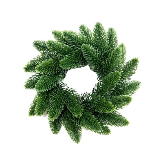 8 Inch Norfolk Pine Artificial Wreath, Real Touch PE Winter Greenery Wreath, Seasonal Decor Wreath for Front Door, Window, Mantle, Indoor & Outdoor Wall Hanging, Year‑Round Home Festival Decoration