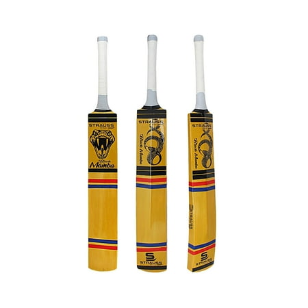 Strauss Black Mamba Kashmir Willow Tennis Cricket Bat Full Size For Tennis Ball | Yellow