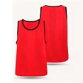 thumbnail image 2 of Kids Mesh Training Vest Youth Soccer Scrimmage Pinnies Team Sports Bibs for Children Outdoor Activities Training Camp Events 5-12 Years Red, 2 of 5