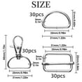 thumbnail image 2 of 90 Pieces Key Ring Carabiner D Ring, Metal D Rings 25mm, Snap Hooks For Bags, Bag Accessories For Sewing For Backpack Key Ring Lanyard, 2 of 6