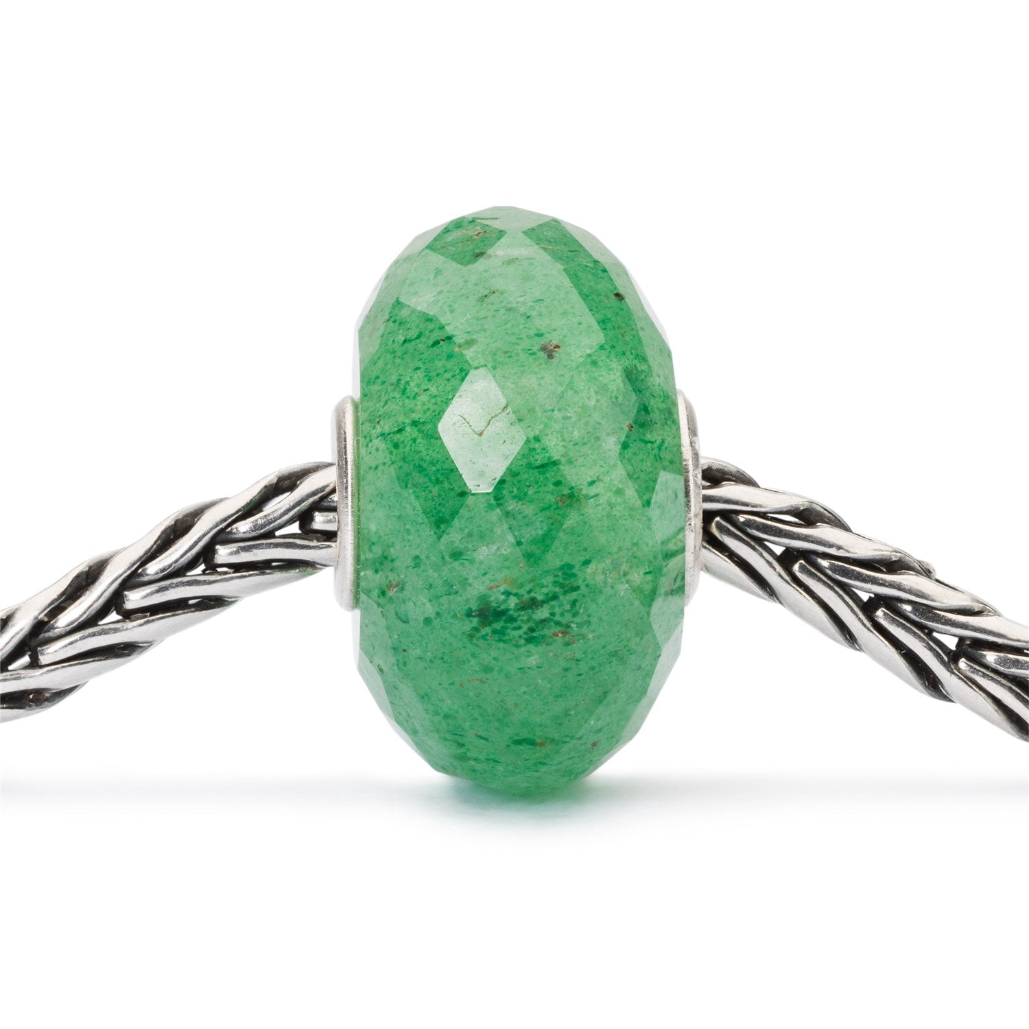 Trollbeads Green Aventurine Womens Charm Bracelet, Silver, Size 7.5"