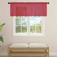 thumbnail image 2 of Pure Red Sheer Curtains Valances for Windows Simple Solid Color Chiffon Kitchen Valances for Cafe, Rod Pocket Voile Window Treatments Curtains for Living Room Bedroom, 54"x18", 2 of 9