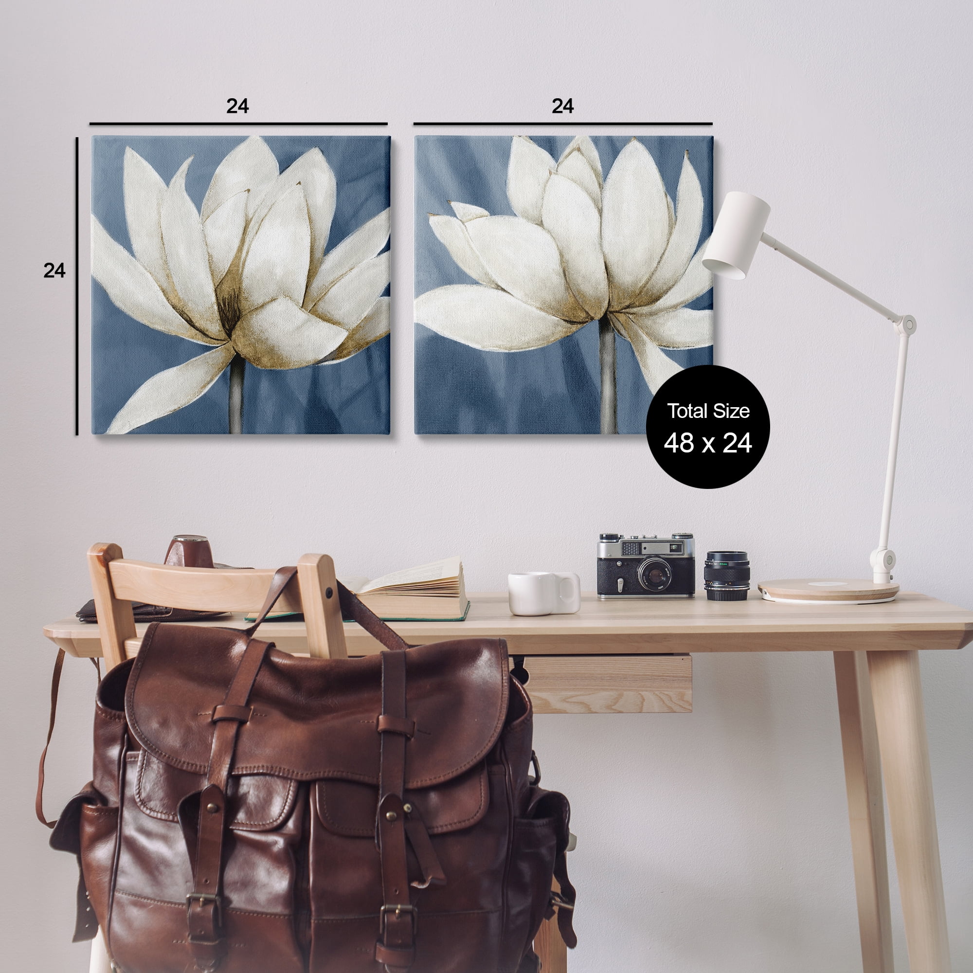 Stupell Industries Traditional Floral Falling Petals Plants & Flowers Painting Wrapped Canvas Art Print Wall Art, 24 x 24, Set of 2