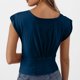 thumbnail image 5 of Camisetas para las Mujeres de Ajuste Suelto Casual Sólido V-Cuello Blusa, Moda Manga Corta Cuello Redondo Top para el Hogar Y el Uso Diario, Tela Suave, 5 of 7