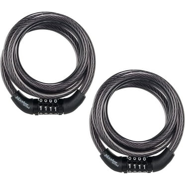 Master Lock Bike Lock Cable with Combination Black, 8143D, 2 Packs