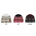 thumbnail image 4 of C.C Cuffed Knit Beanie Popular Pattern Soft Winter Hat Unisex, Navy, 4 of 5