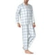 thumbnail image 2 of Balery Blue Checkboard Pijama para Hombre de Dos Piezas con Manga Larga, Conjunto de Dormir y Descanso Suave con Bolsillos-Medium, 2 of 7