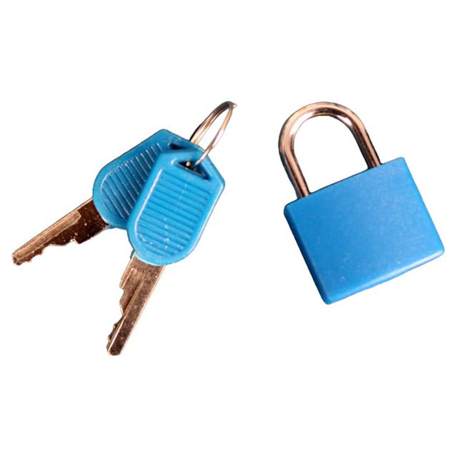 Riwesomey Candado de juguete de madera, juguetes educativos de seguridad, mano de obra, accesorio de enseñanza, accesorios de bricolaje, Herramientas y ferretería Azul oscuro