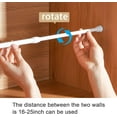 thumbnail image 5 of 2pcs White Tension Rods 15.7 to 28 Inch, No Slip Tension Curtain Rod Adjustable Small Curtain Rod, Spring Kitchen Curtain Rods, Expandable No Drilling, 5 of 7