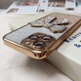 thumbnail image 4 of for iPhone 14 Pro Max Case Bling Glitter Rhinestones Diamond Bow Luxury Clear Cute Sparkly Aesthetic Phone Case with Full Camera Protector Plating Case for iPhone 14 Pro Max Gold, 4 of 14