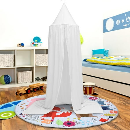 Princess Hanging - Bed Canopy Mosquito Net for Kids Baby Crib Princess , Round Dome Kids Indoor Outdoor Castle Play Tent Hanging House Decoration Reading Cotton Canvas Height 95‘’