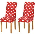 thumbnail image 2 of Polka Dot Red Dining Chair Covers Set of 4 Spandex Stretch Chair Slipcover for Home Party Hotel Wedding, 2 of 6