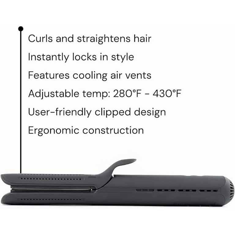 L'ange Hair Le Duo 360 Airflow Styler, Titanium Flat Iron Hair Straightener (Black)