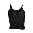 thumbnail image 2 of Xdegoge of The Day Women Camisole with Built In Bra, Womens Adjustable Spaghetti Strap Cami Tanks Basic Padded Comfy Yoga Tops Womens Clothes Under 8 Online, 2 of 3