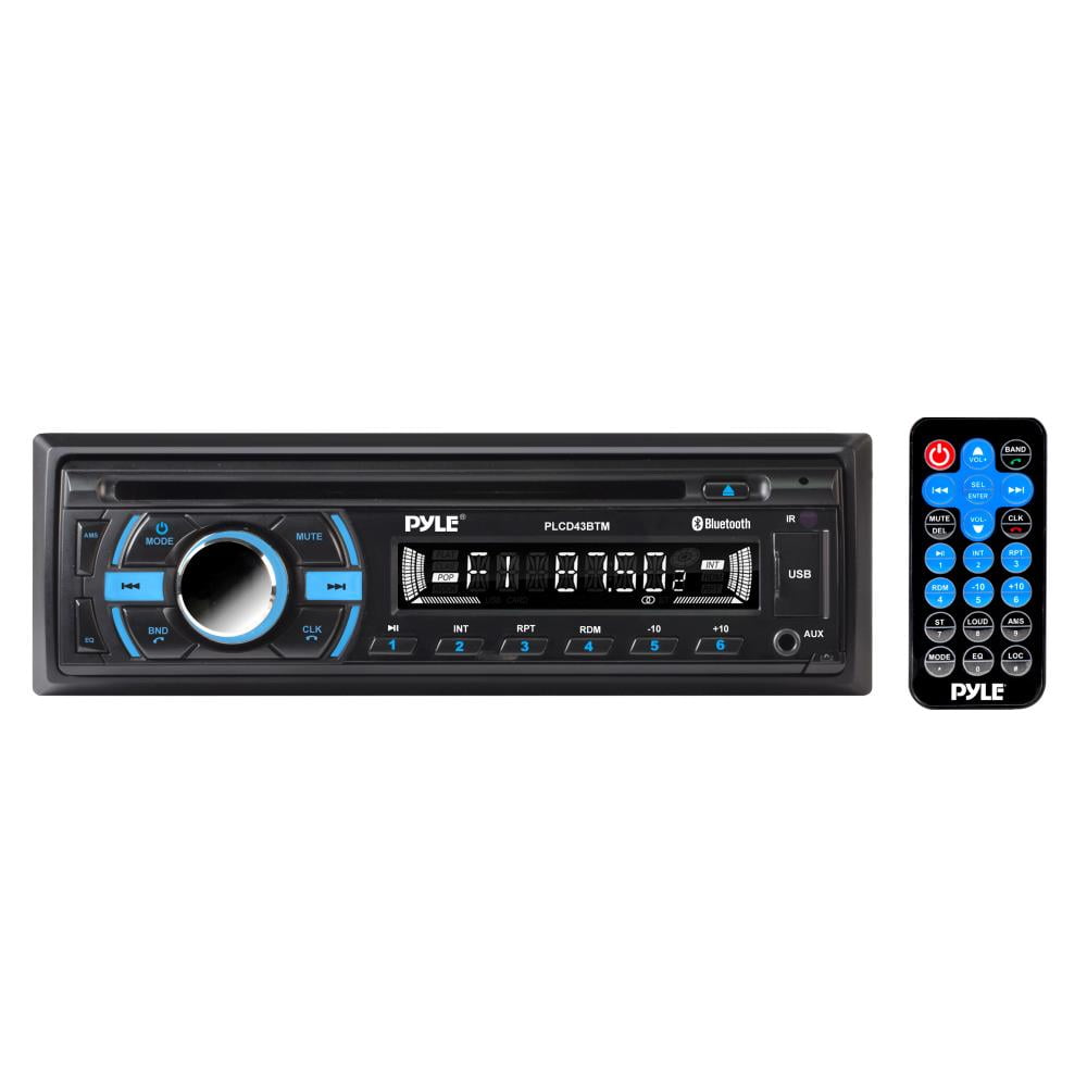 PYLE PLCD43BTM - Bluetooth Stereo Receiver [Digital AM/FM Radio System] Wireless Music Streaming | Hands-Free Call Answering | CD Player | MP3/USB/SD/AUX | Single DIN