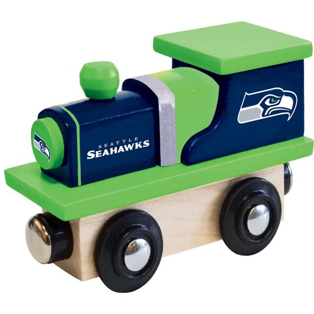 Masterpieces Locomotora de Tren de Madera - NFL Seattle Seahawks - Juguete con Licencia Oficial para niños pequeños y niños