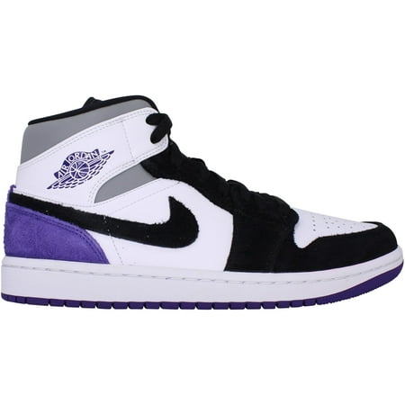 Nike Air Jordan 1 Mid SE White/Court Purple-Black 852542-105 Men's Size 10.5 Medium
